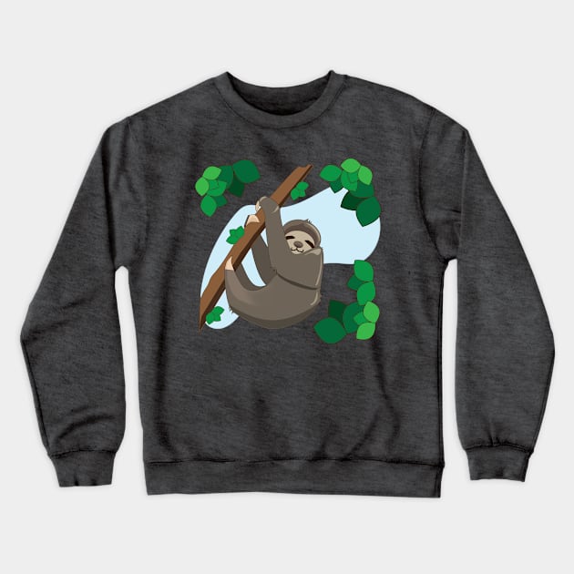 Smiley Sloth Crewneck Sweatshirt by Sassifrassically's  'Swasome Shop